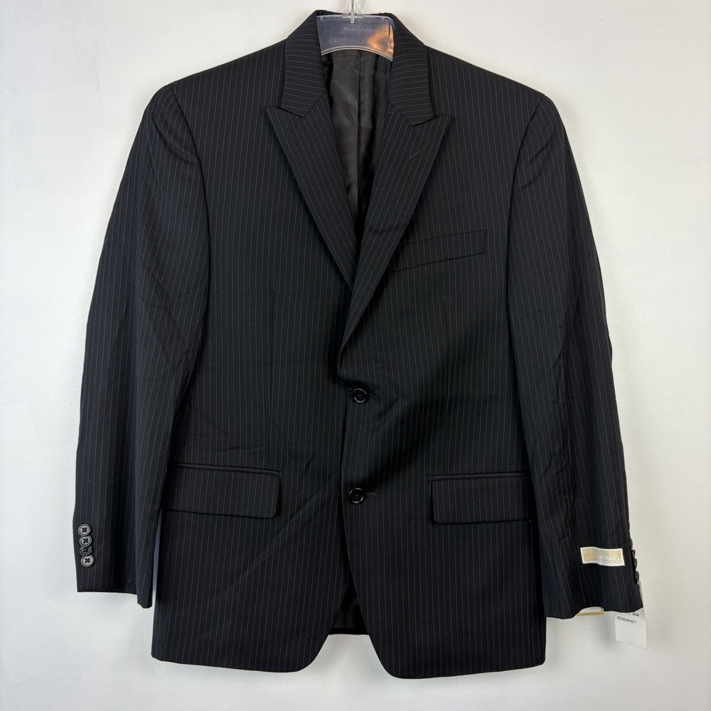 Michael Kors Men 36S Black Pinstripe Two Button Sport Coat Suit Jacket Blazer